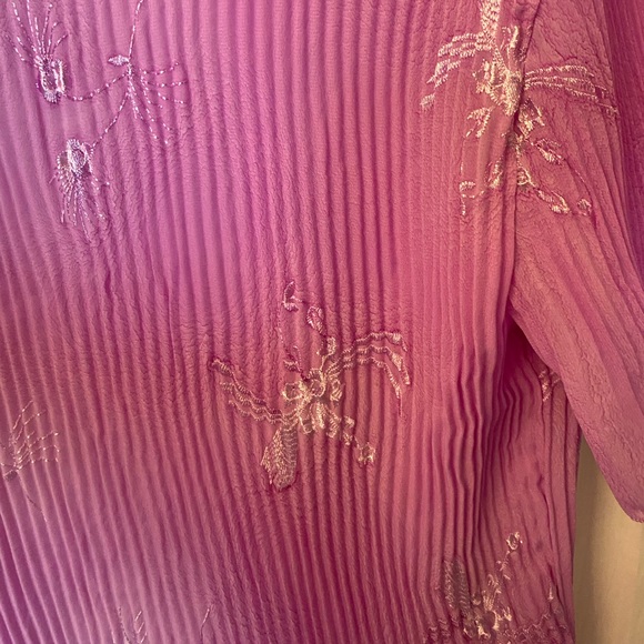 Y2K Vintage Purple Flowy Button Up Top - Picture 3 of 4